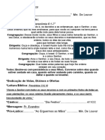 Ordem de Culto Louvor e Adoração