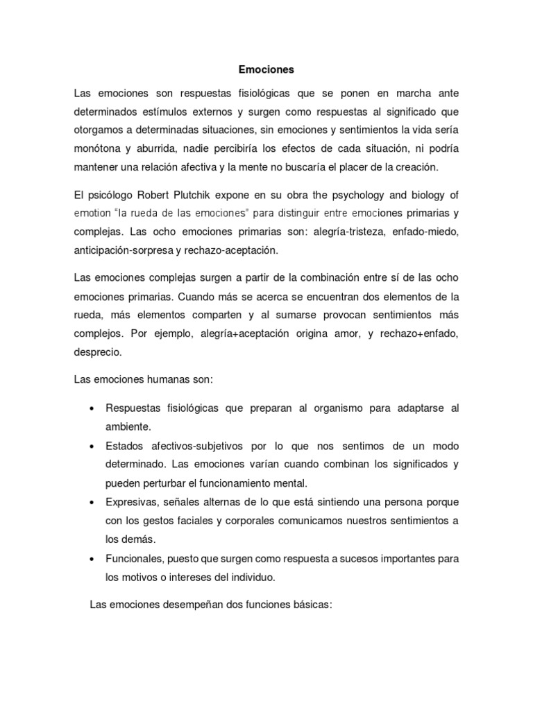 Emociones | PDF | Las emociones | Experiencia subjetiva