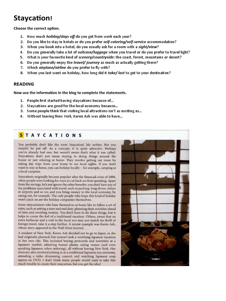 Staycation | PDF