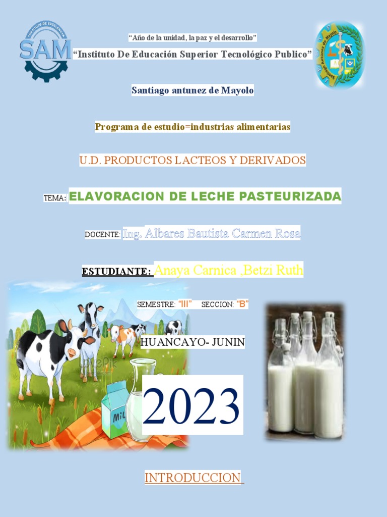 informedelalechepasteurizada3B2023 (1) PDF Leche Comida y
