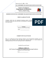 Enclosure No. 3 Declaration and Certification Form