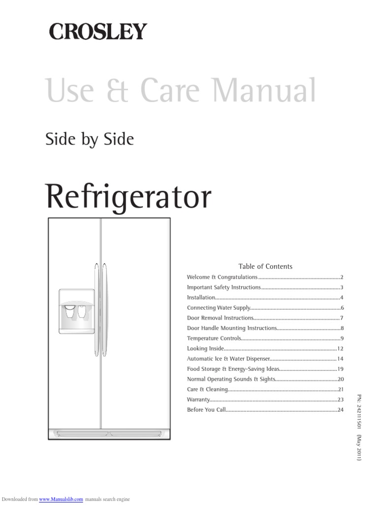 Crosley Refrigerator CRSH268MB PDF Refrigerator Pipe (Fluid