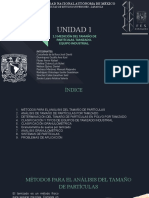 Unidad 1. Tema 1.3 Medición Del Tamaño de Partículas. Tamizado. Equipo Industrial