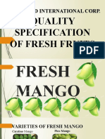 Quality Specs Fresh Fruit