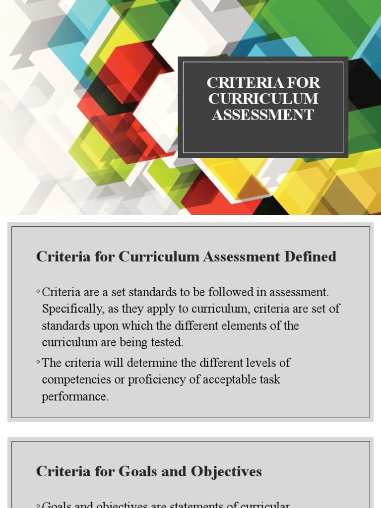 What Is Curriculum Assessment Pdf
