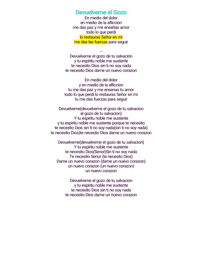 Devuelveme El Gozo | PDF