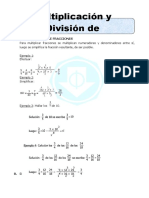 Multiplicación y División de Fracciones