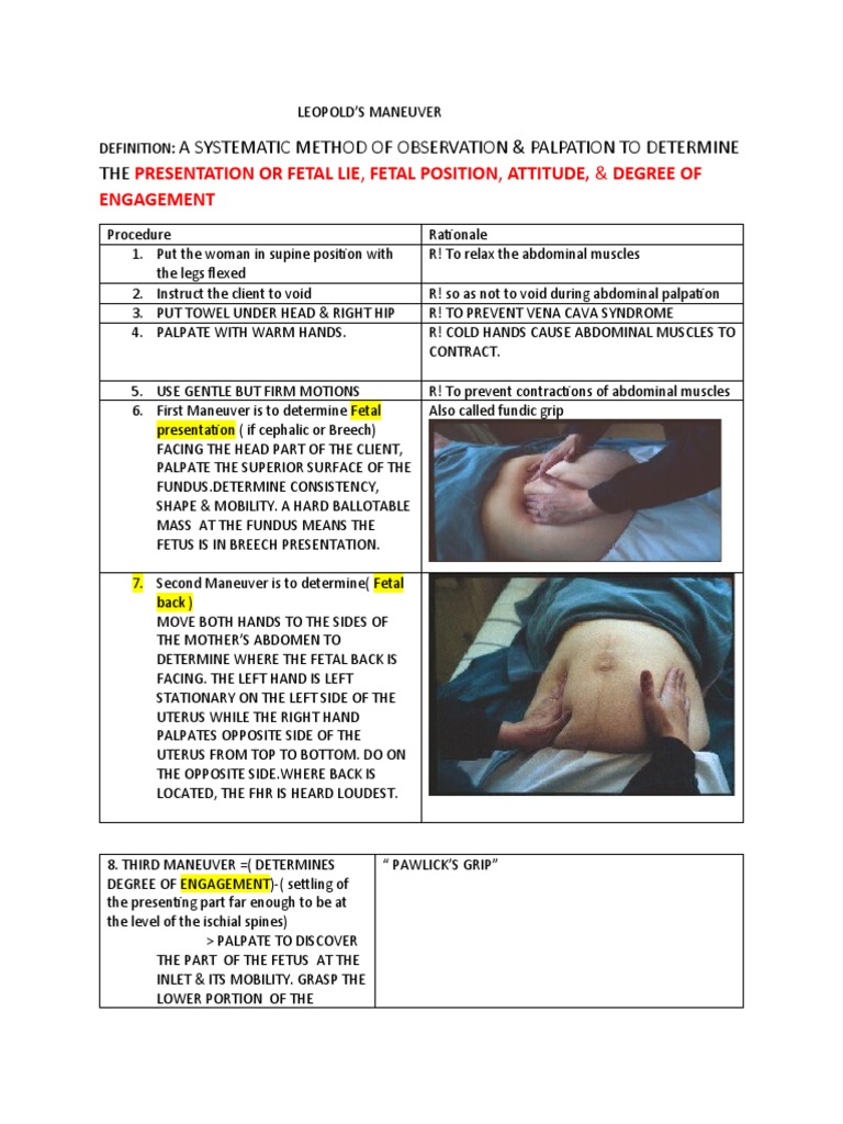 Leopolds Maneuver | PDF