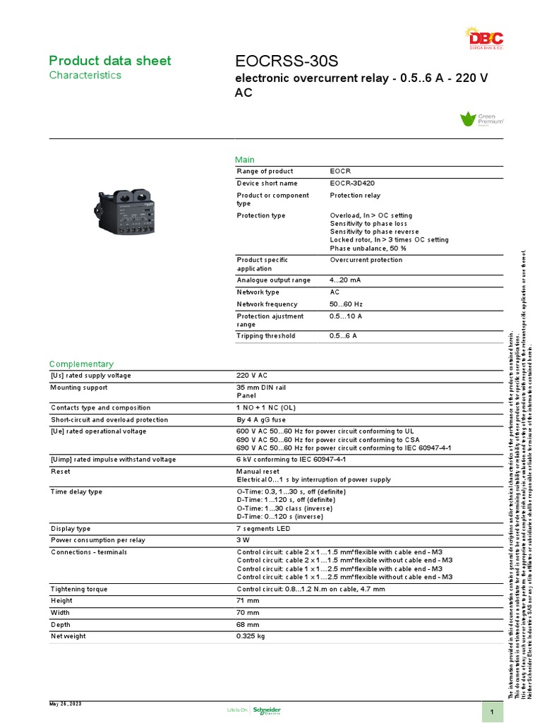 EOCRSS 30S - Document 1 | PDF | Relay | Alternating Current