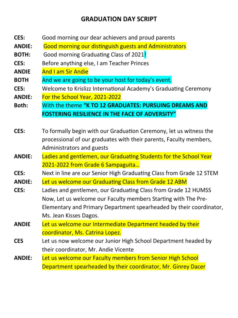 Recognition Day Script | PDF