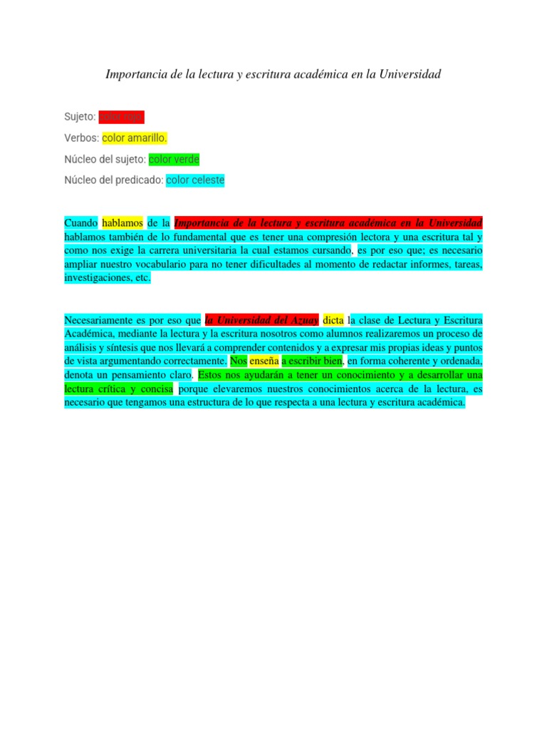 Importancia de la Escritura Académica | PDF