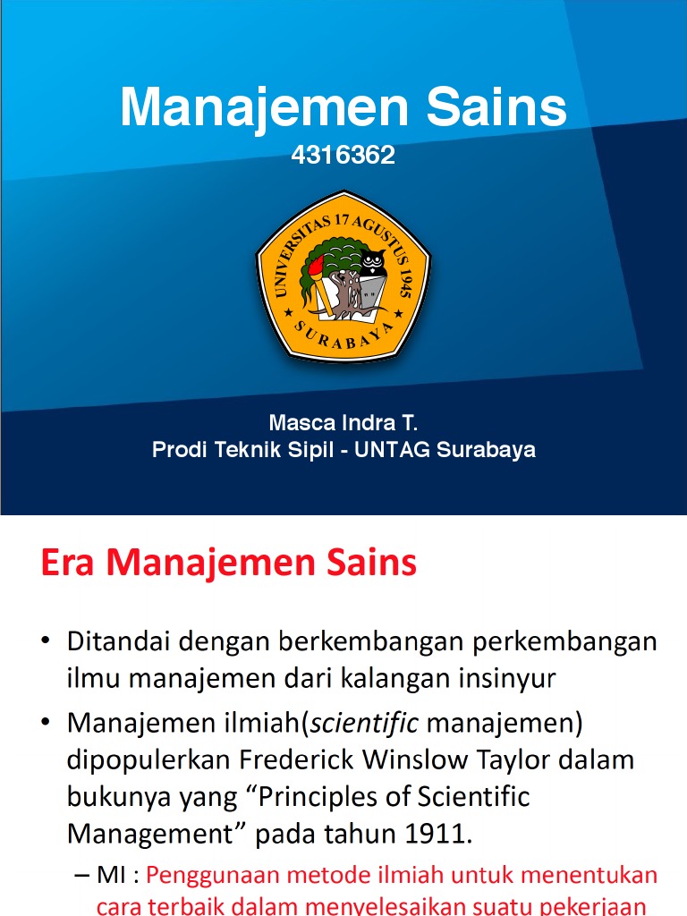 Management Science 101 | PDF