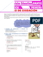 Número de Oxidación para Primer Grado de Secundaria