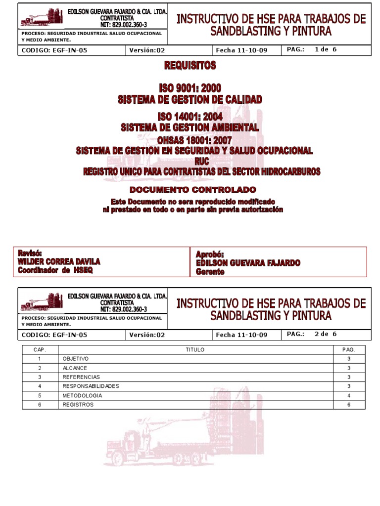 EGF-IN-05 Instructivo HSE para Trabajos de Sand-Blasting y Pintura ...