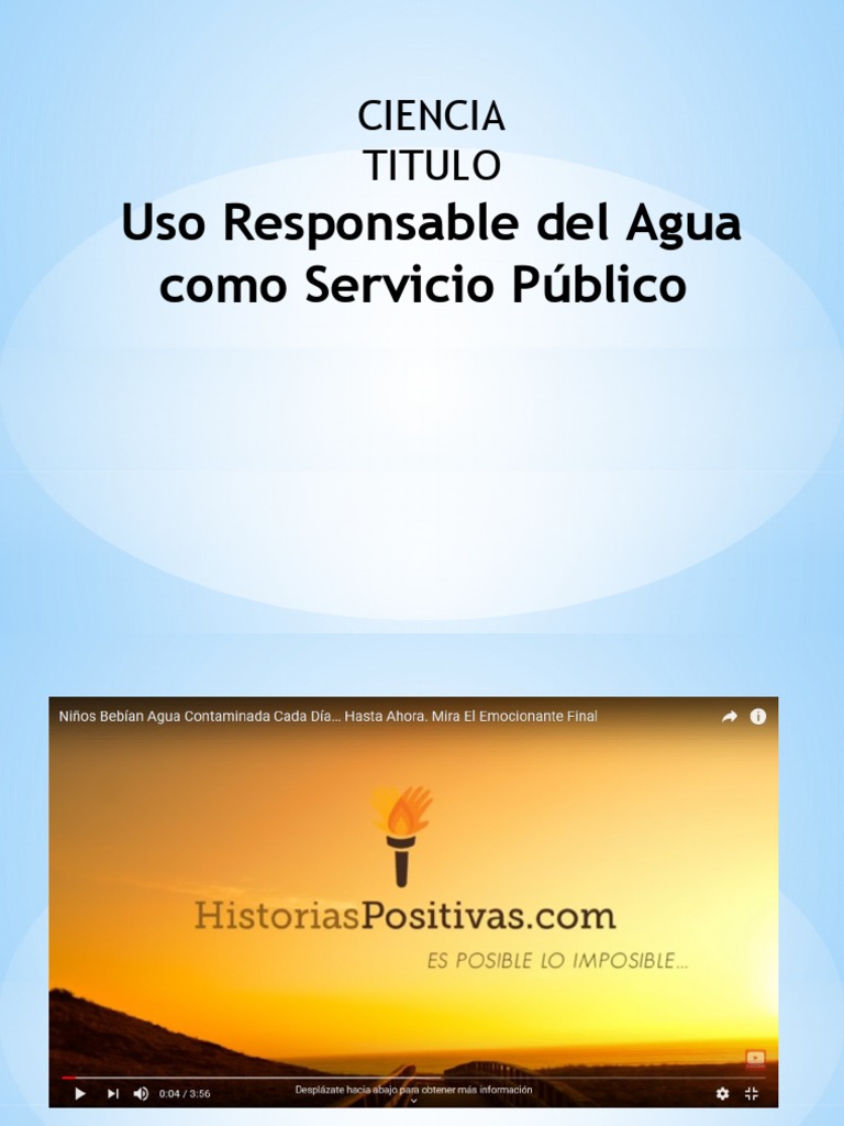 Uso Responsable Del Agua | PDF