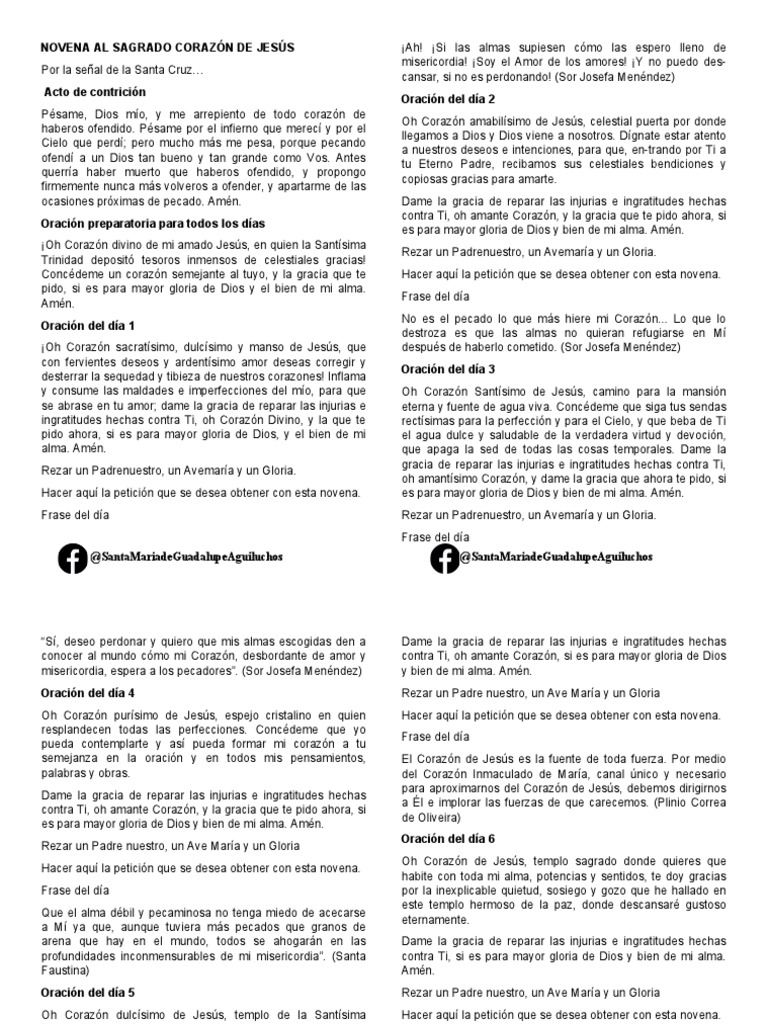 Novena Al Sagrado Corazon de Jesus | PDF | Religión y espiritualidad
