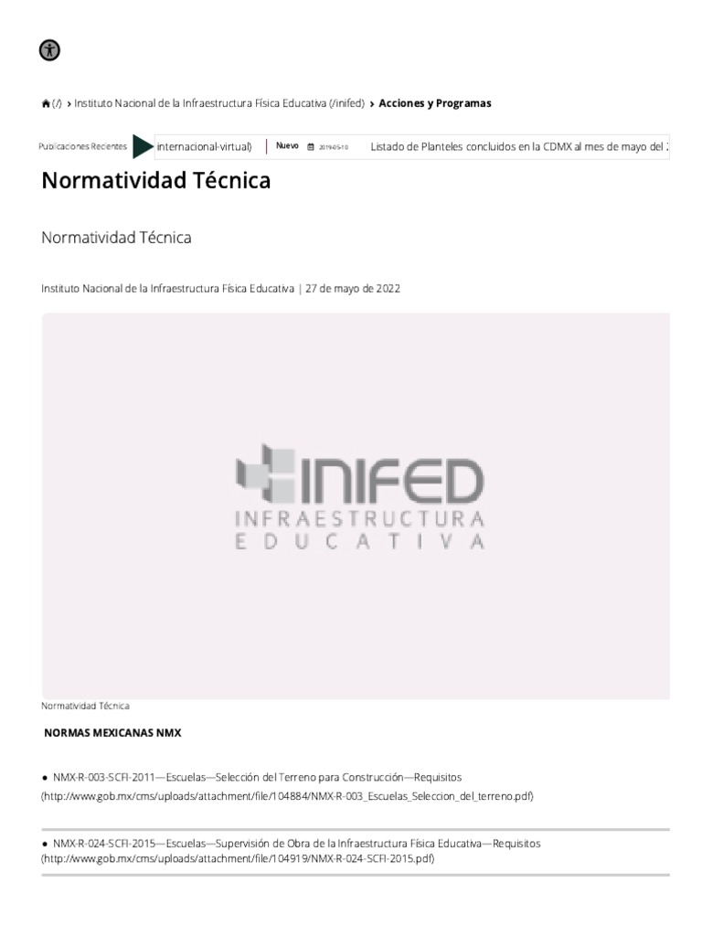 Normatividad Técnica INIFED 2022 | PDF