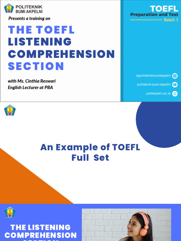 The TOEFL Listening Comprehension Section | PDF | Language Arts ...