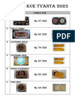 Daftar Kue Tyanta 2023