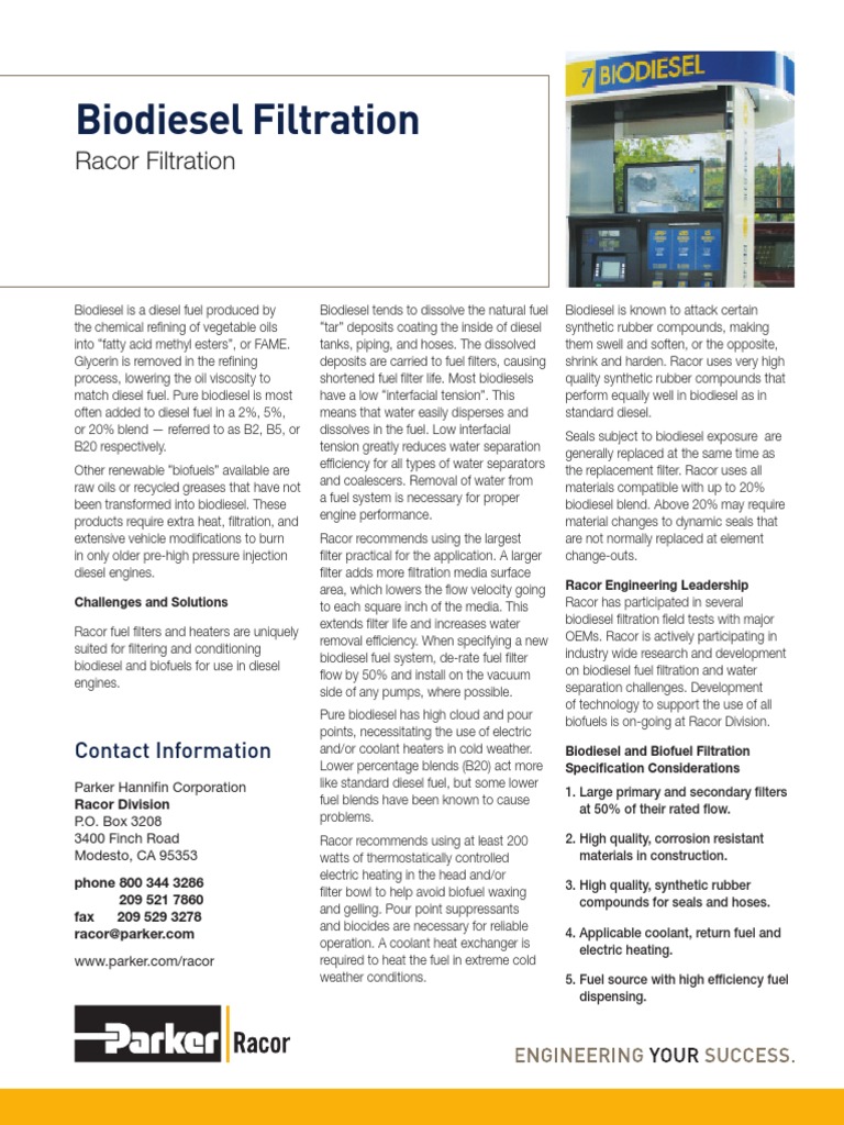Biodiesel Filtration Solutions | PDF | Biodiesel | Diesel Fuel