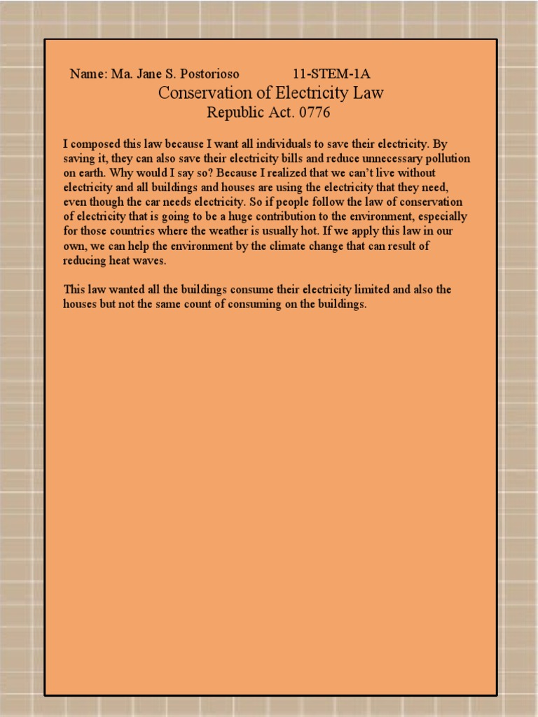 Conservation of Electricity Law PDF