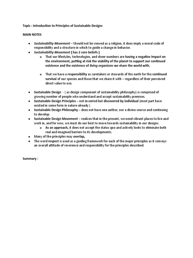 Principles of Sustainable Design Overview | PDF | Sustainability ...