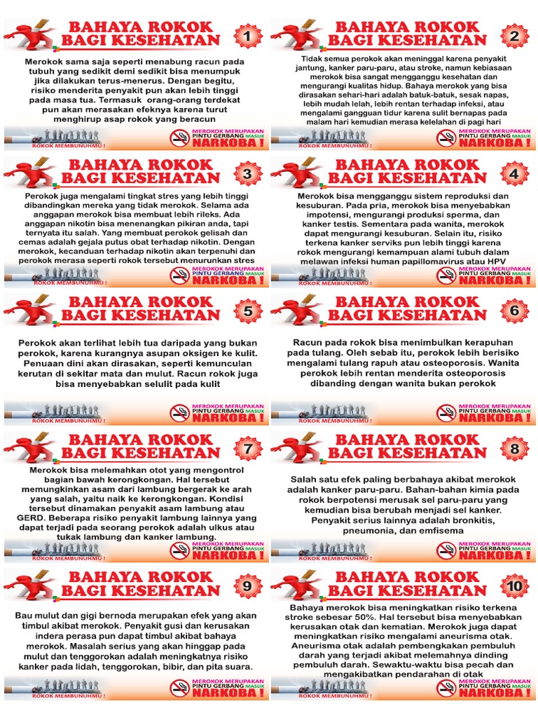 Media Kartu Literasi Bahaya Rokok | PDF