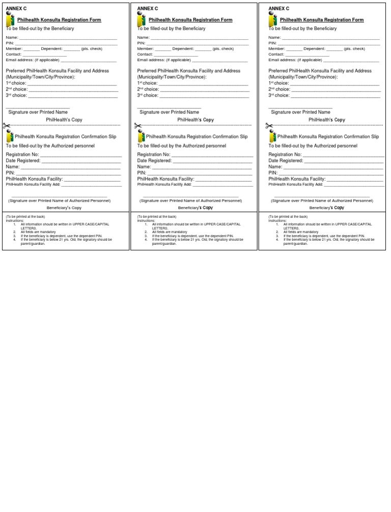 Philhealth Registration Form PDF