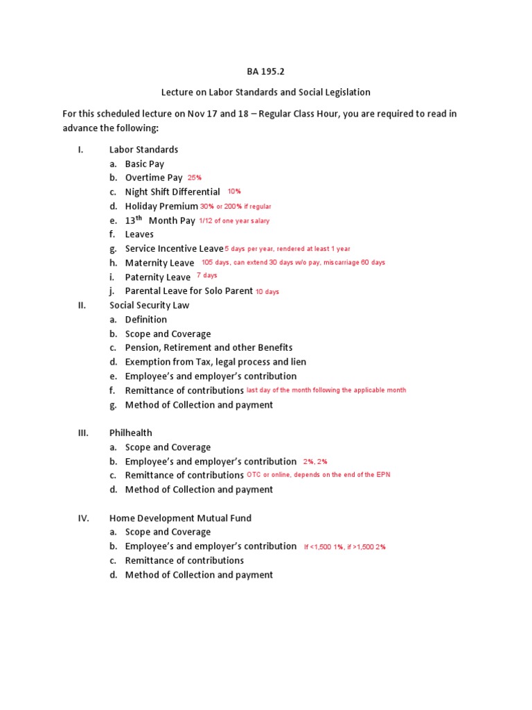 Labor Standards and Social Legislation Guide | PDF | Career & Growth
