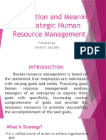 Introduction and Meaning of Strategic Human Resource Management