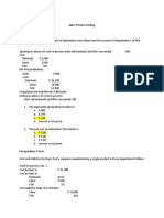 Quiz Process Costing