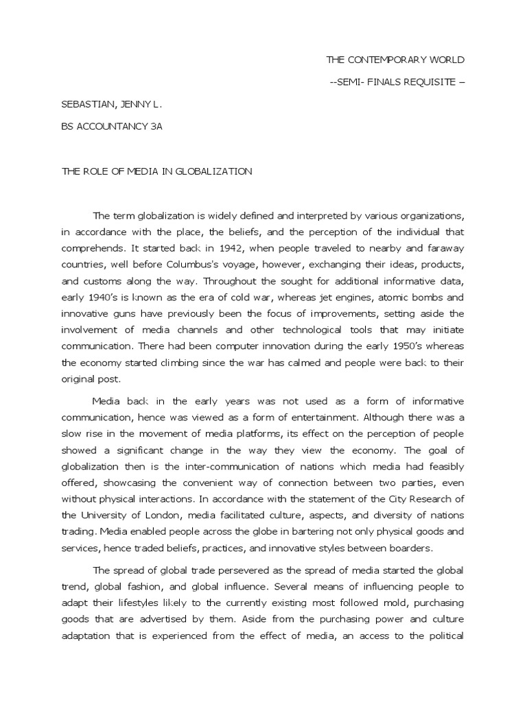 The Contemporary World | PDF