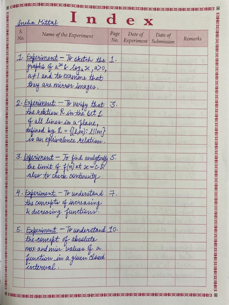 Maths Practical Class 12 | PDF