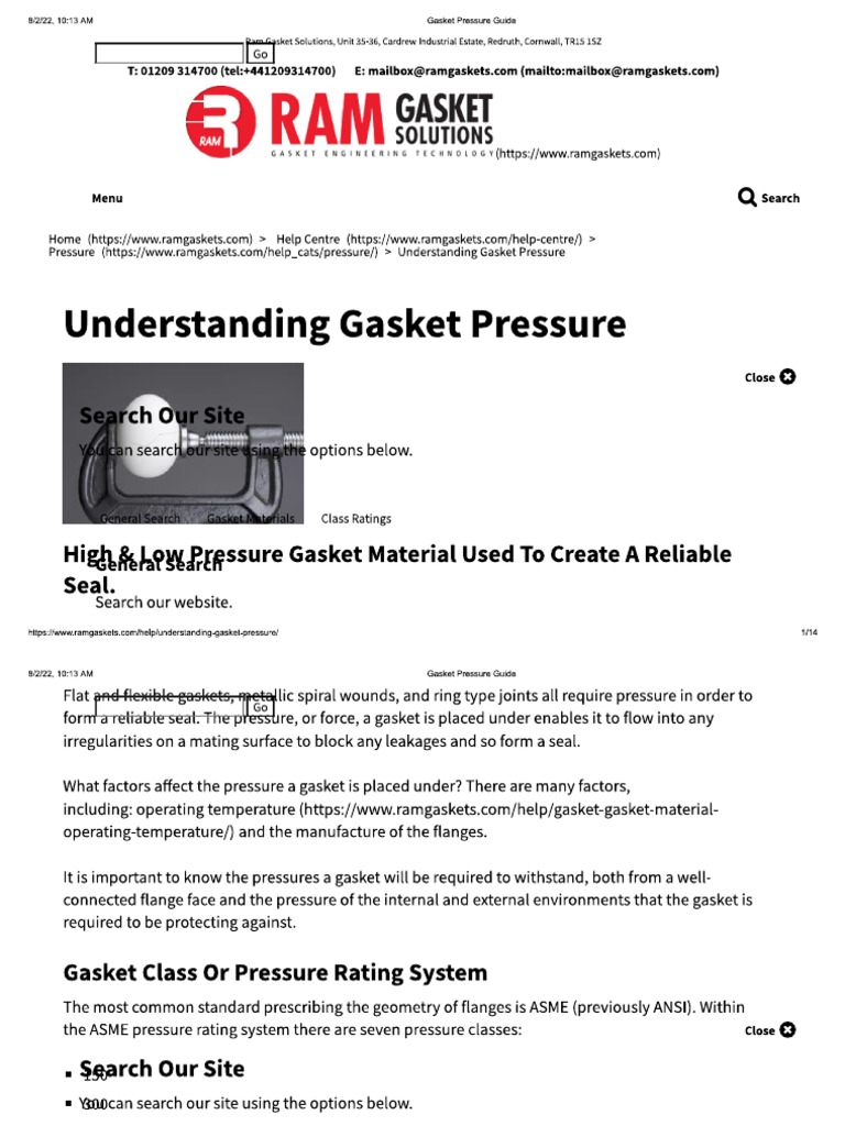 Gasket Pressure Guide PDF