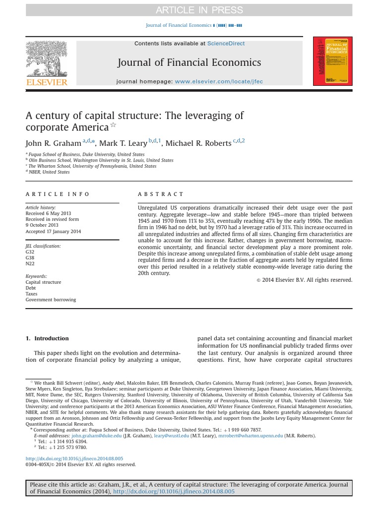 Graham Et Al - 2015 | PDF | Capital Structure | Leverage (Finance)