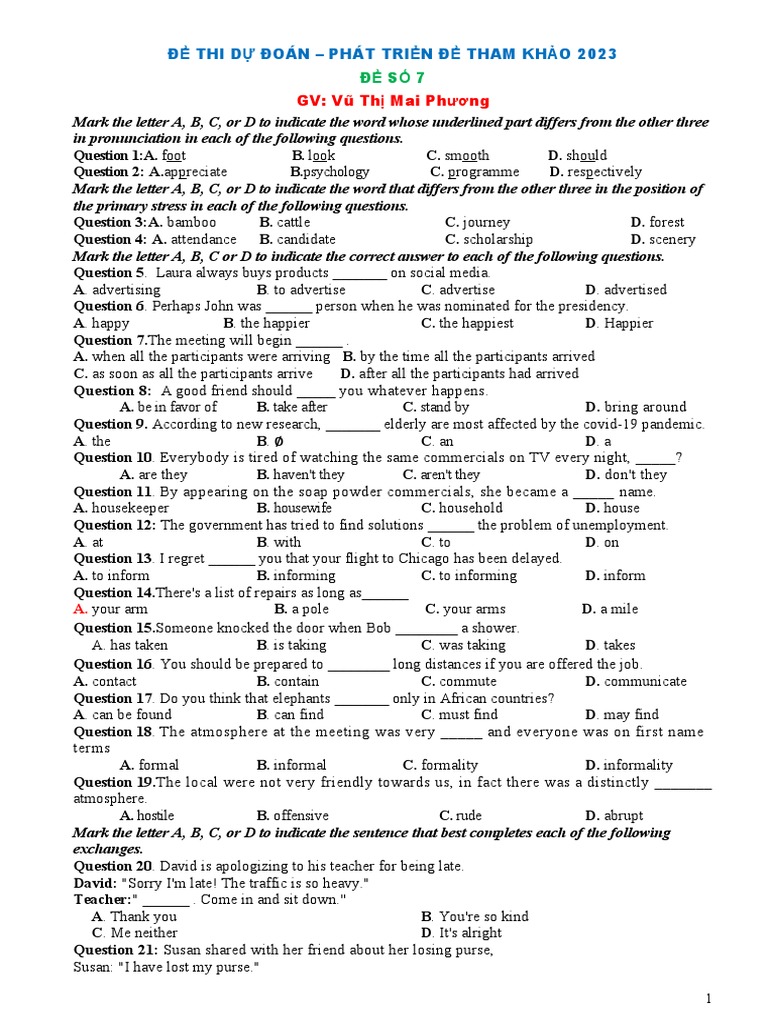 English Exam Practice 2023 | PDF | News | Linguistics