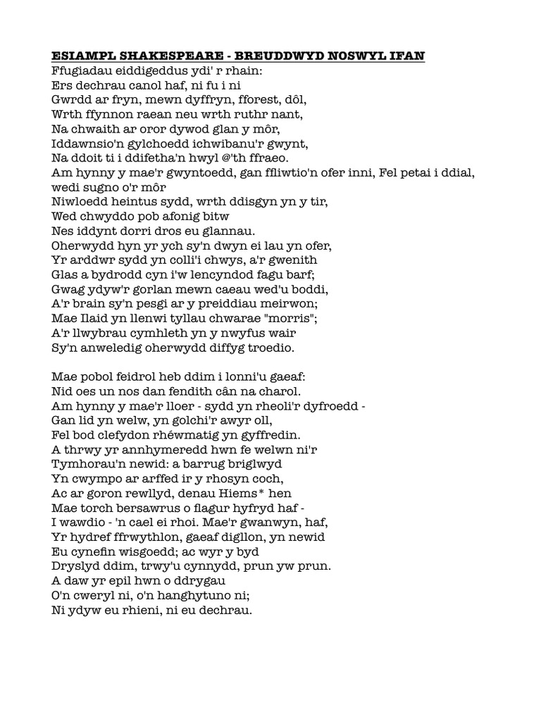 Breuddwyd N.I Drindod | PDF