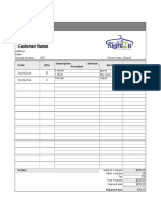 Detailed Dry Cleaning Receipt Template