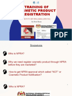 Training of Cosmetic Product Registration