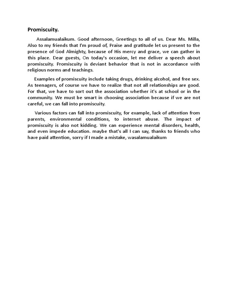 Promiscuity: Risks and Prevention | PDF