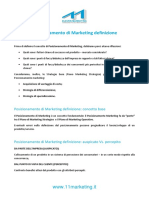 Posizionamento Di Marketing Definizione I