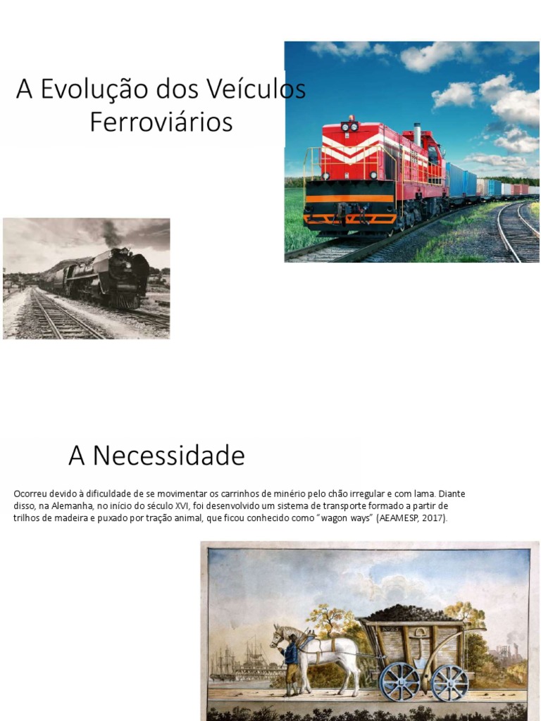 Evolução do Transporte Ferroviário | PDF | Trem | Locomotiva a vapor