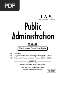IAS Public Administration (Main) Topicwise Unsolved Question Papers - Interior