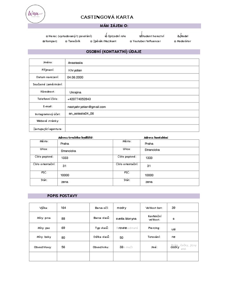 1111castingovã¡ Karta | PDF
