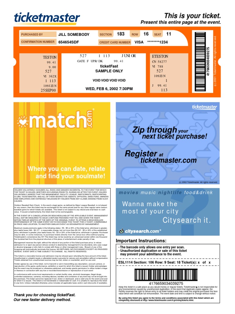 Ticket Sample PDF Ticket (Admission) Justice