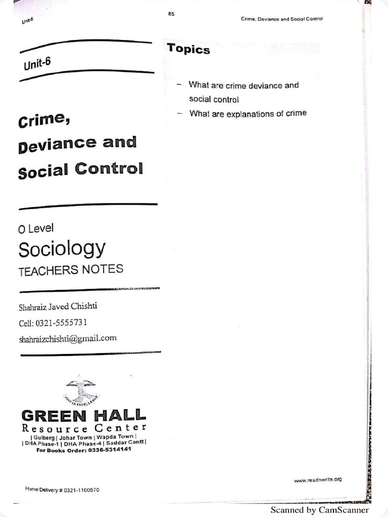 Sociology CH 6 Notes o Level | PDF