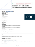 Breast Milk As A Topical Eye Drop Reduces The Severity of ROP: A Randomized Placebo-Controlled Trial