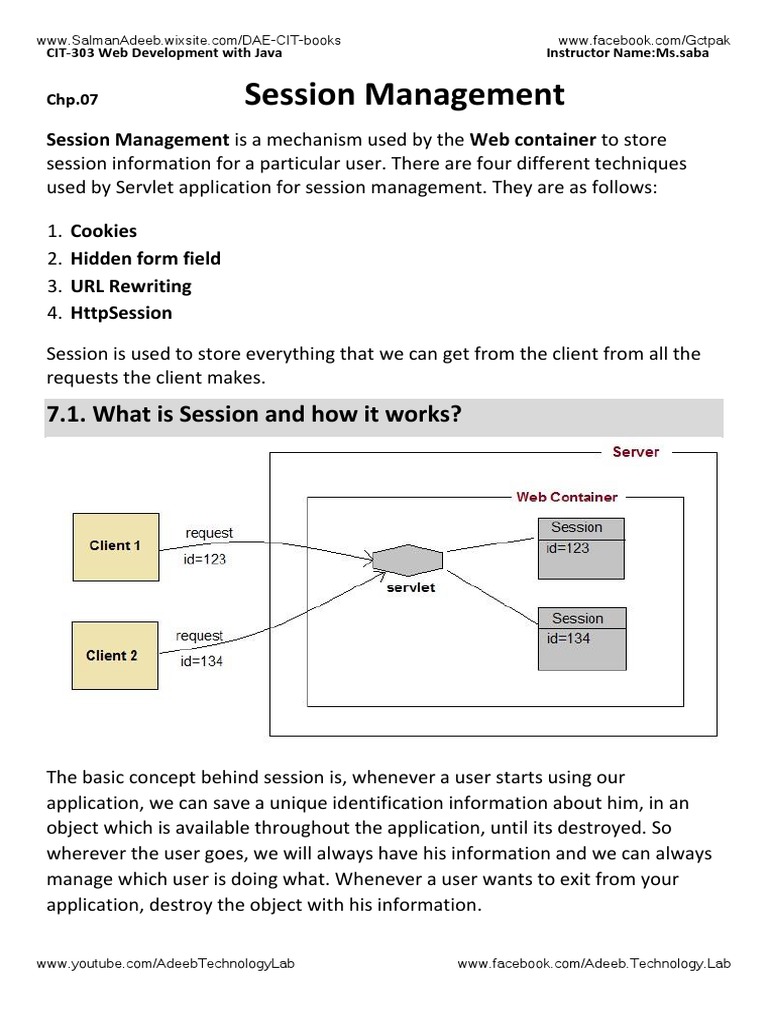 Session Management: 7.1. What Is Session and How It Works? | PDF | Http ...
