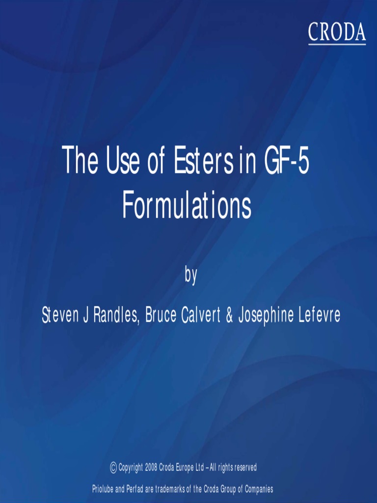 Croda GF5 With Product Codes PDF