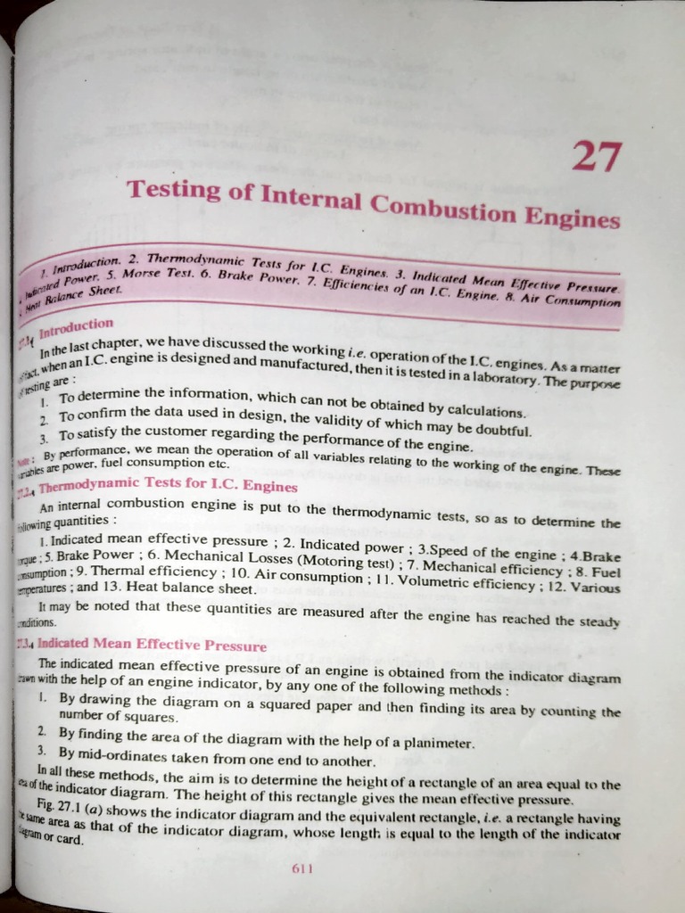 Unit 6 Testing of Ic Engine | PDF | Engines | Rotating Machines